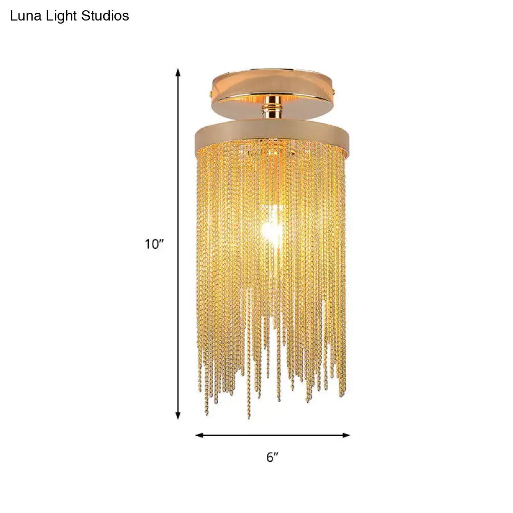 Modern chrome and crystal semi flush mount lamp for living room