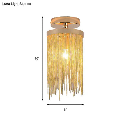 Modern chrome and crystal semi flush mount lamp for living room