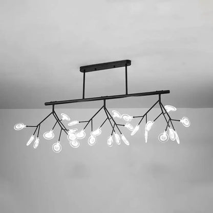 Modern gold metal linear island light dining room branching pendant