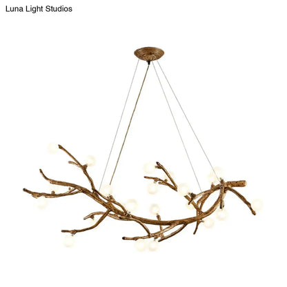 Art deco bronze metal tree branch island light for dining room
