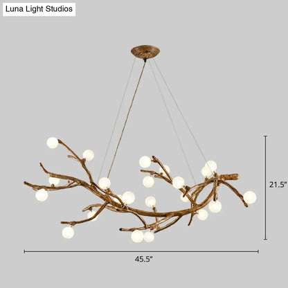 Art deco bronze metal tree branch island light for dining room