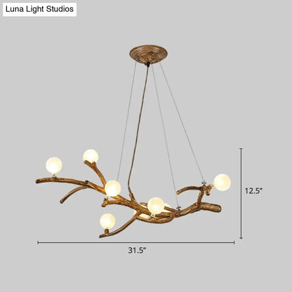 Art deco bronze metal tree branch island light for dining room