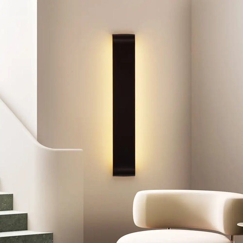 Modern black metal wall sconces – living room ambient lighting