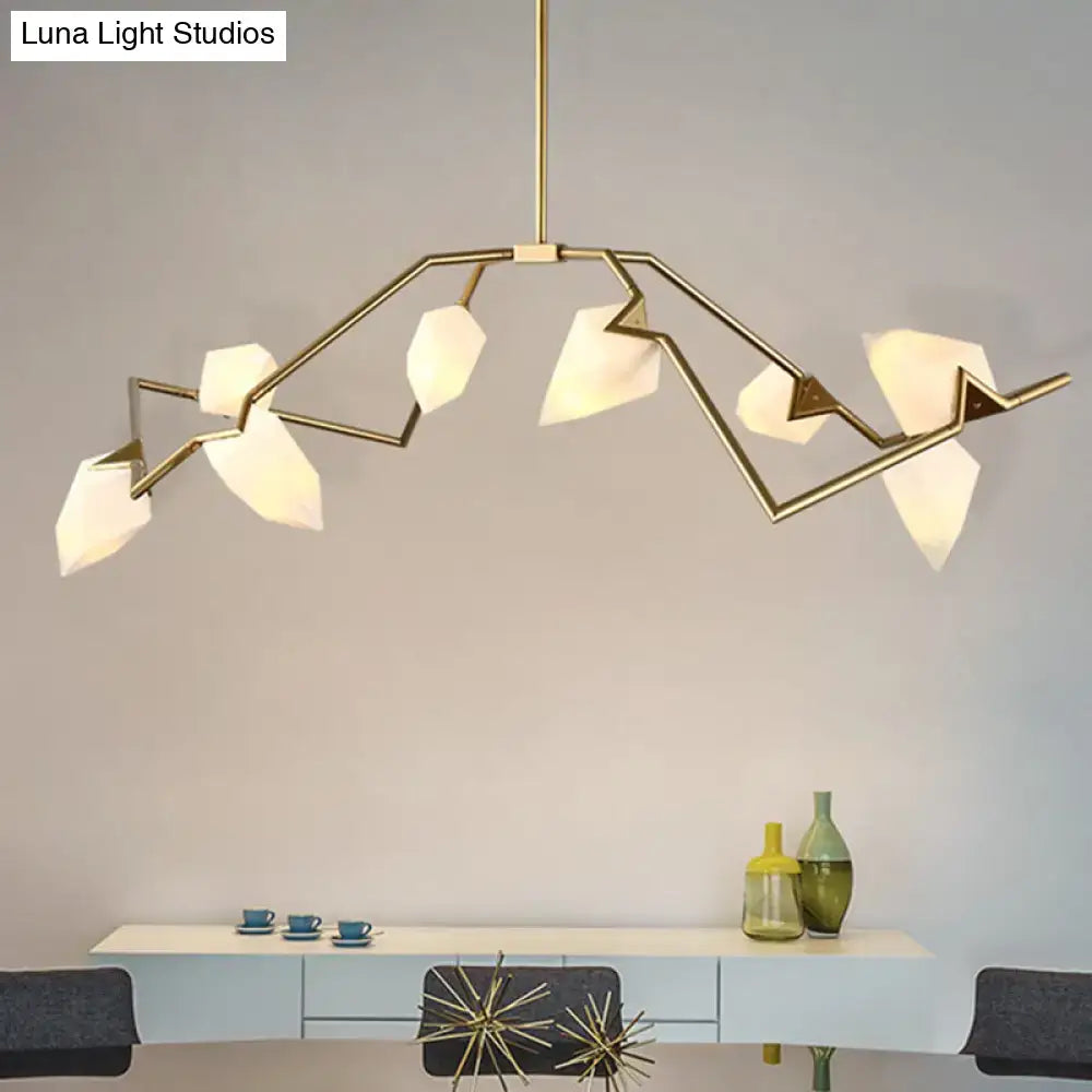 Modern black & gold tree branch ceiling suspension lamp dining room
