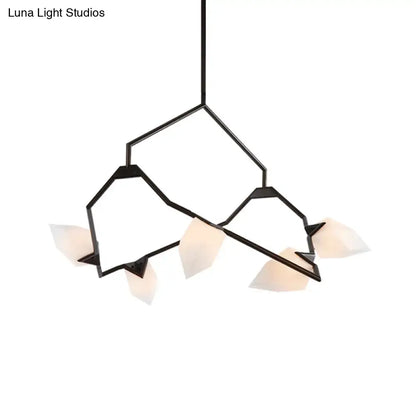 Modern black & gold tree branch ceiling suspension lamp dining room