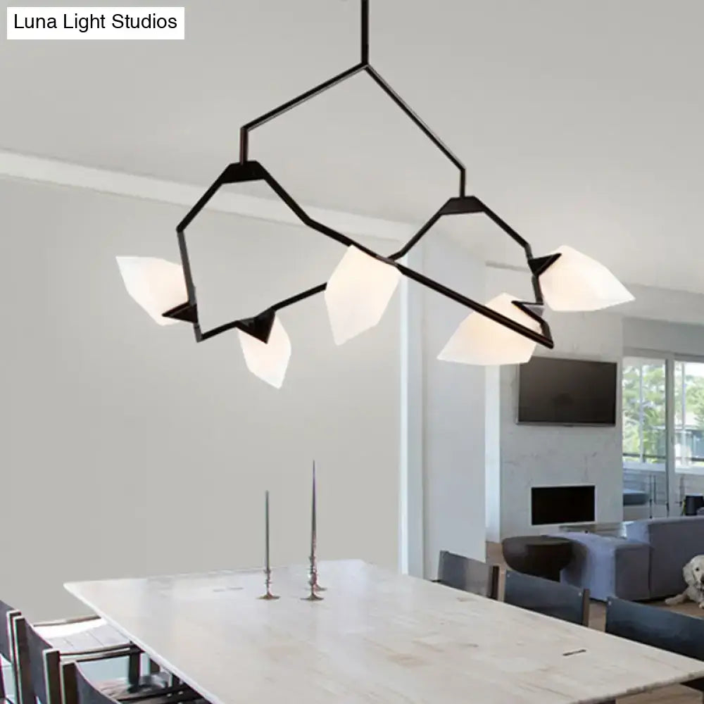 Modern black & gold tree branch ceiling suspension lamp dining room