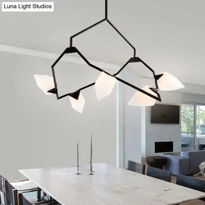 Modern black & gold tree branch ceiling suspension lamp dining room