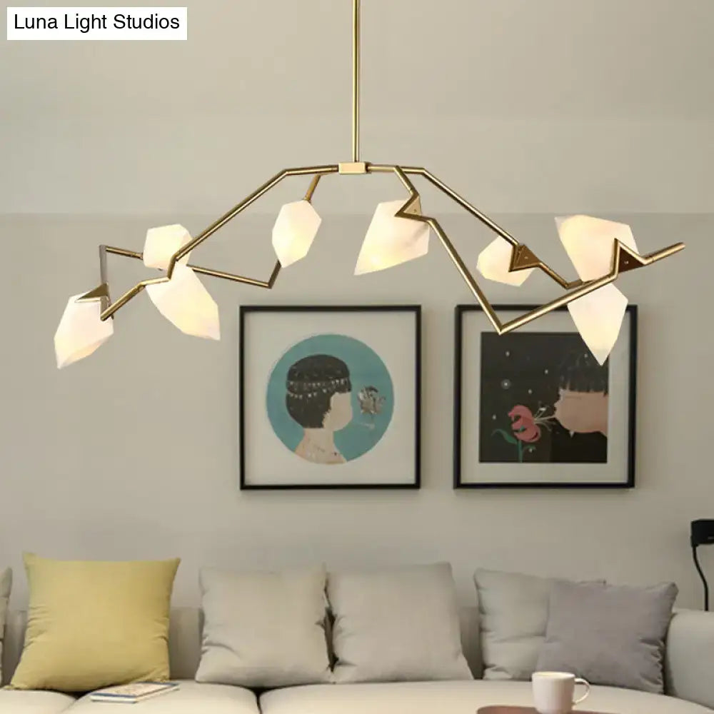 Modern black & gold tree branch ceiling suspension lamp dining room