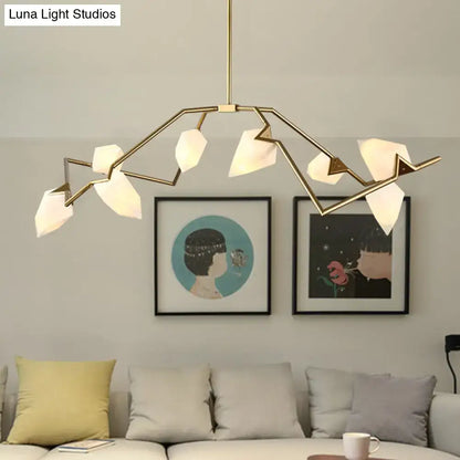 Modern black & gold tree branch ceiling suspension lamp dining room