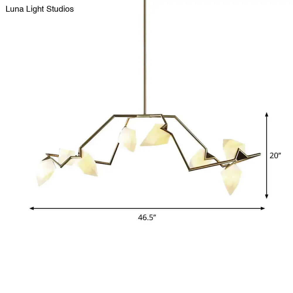 Modern black & gold tree branch ceiling suspension lamp dining room