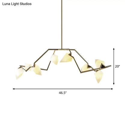 Modern black & gold tree branch ceiling suspension lamp dining room