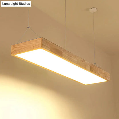 Modern minimalist beige wood led island pendant kitchen light