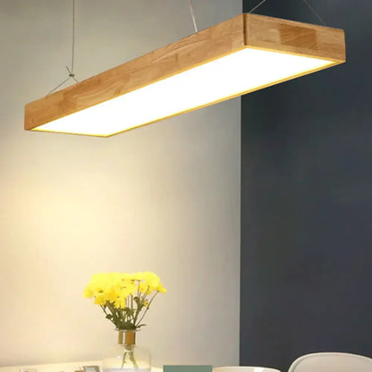 Modern minimalist beige wood led island pendant kitchen light