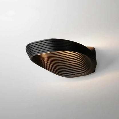 Modern minimalistic wall sconces – living room curved ridged lighting