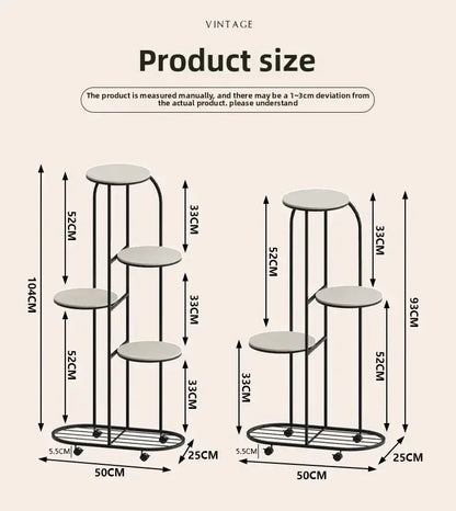 Modern gold 5 tier plant stand with wheels living room flower rack