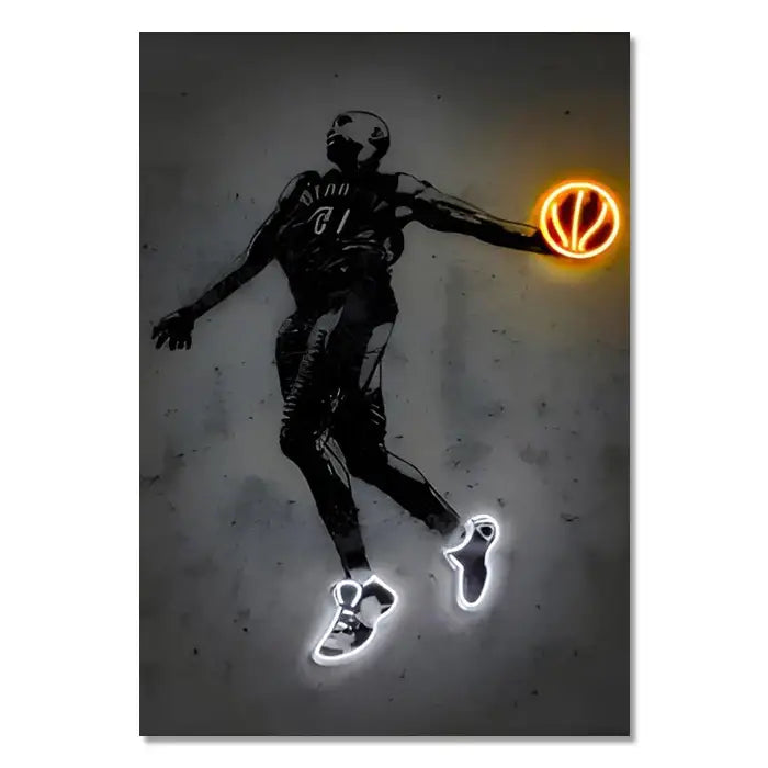 Modern neon american football wall art poster bedroom decor