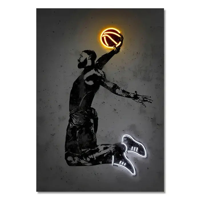 Modern neon american football wall art poster bedroom decor