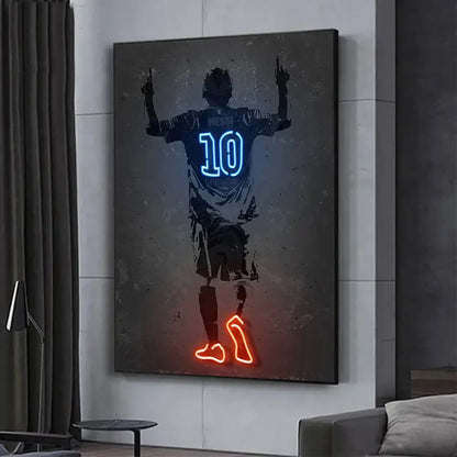 Modern neon american football wall art poster bedroom decor