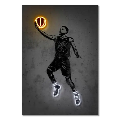 Modern neon american football wall art poster bedroom decor