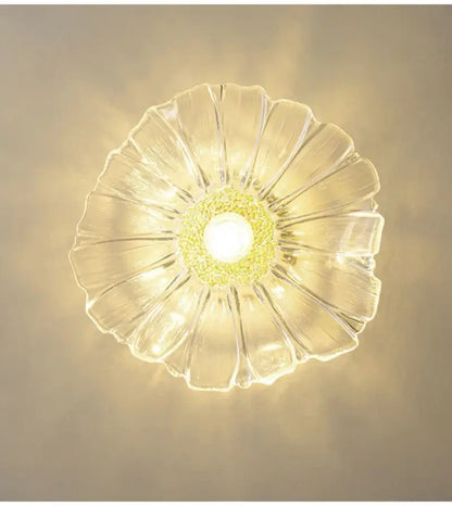Modern green leaf glass e27 ceiling lights for bedroom interiors