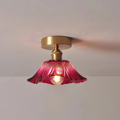 Modern green leaf glass e27 ceiling lights for bedroom interiors