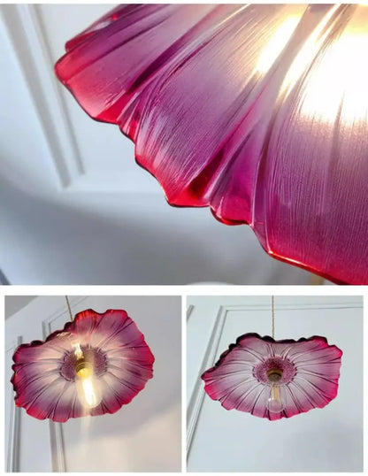 Modern green leaf glass e27 ceiling lights for bedroom interiors