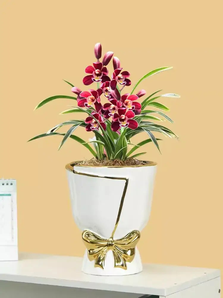 Modern nordic white red and mint ceramic vase set living room decor