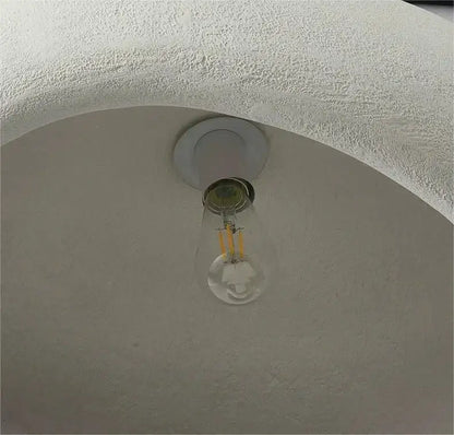 Modern gray and yellow dome pendant light dining room warm light