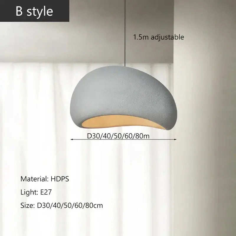 Modern gray and yellow dome pendant light dining room warm light