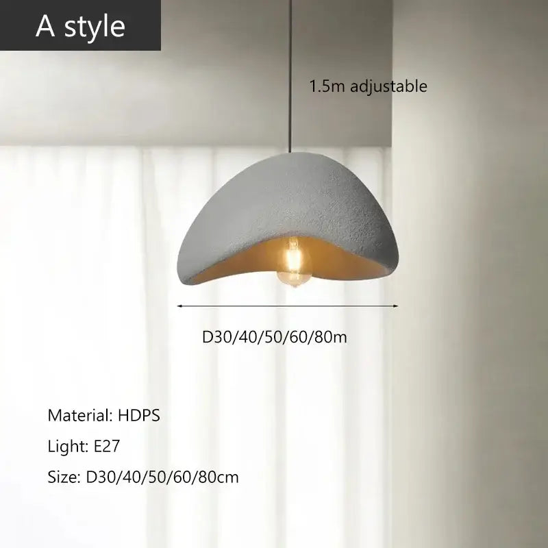 Modern gray and yellow dome pendant light dining room warm light