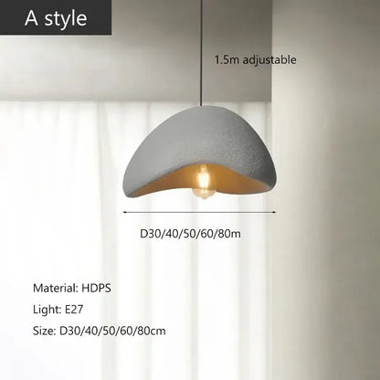 Modern gray and yellow dome pendant light dining room warm light