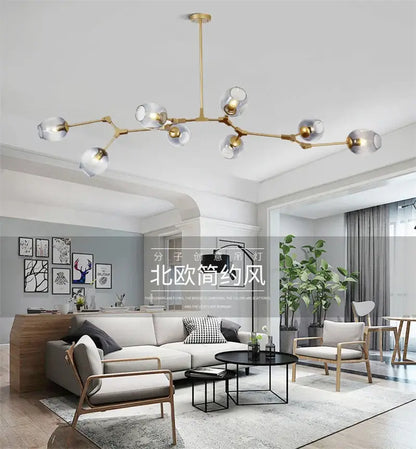 Modern nordic glass cognac pendant lamp dining room chandelier