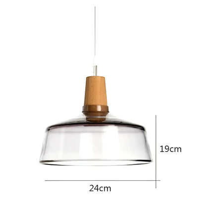 Modern glass light fixtures with wood accents – kitchen pendant set