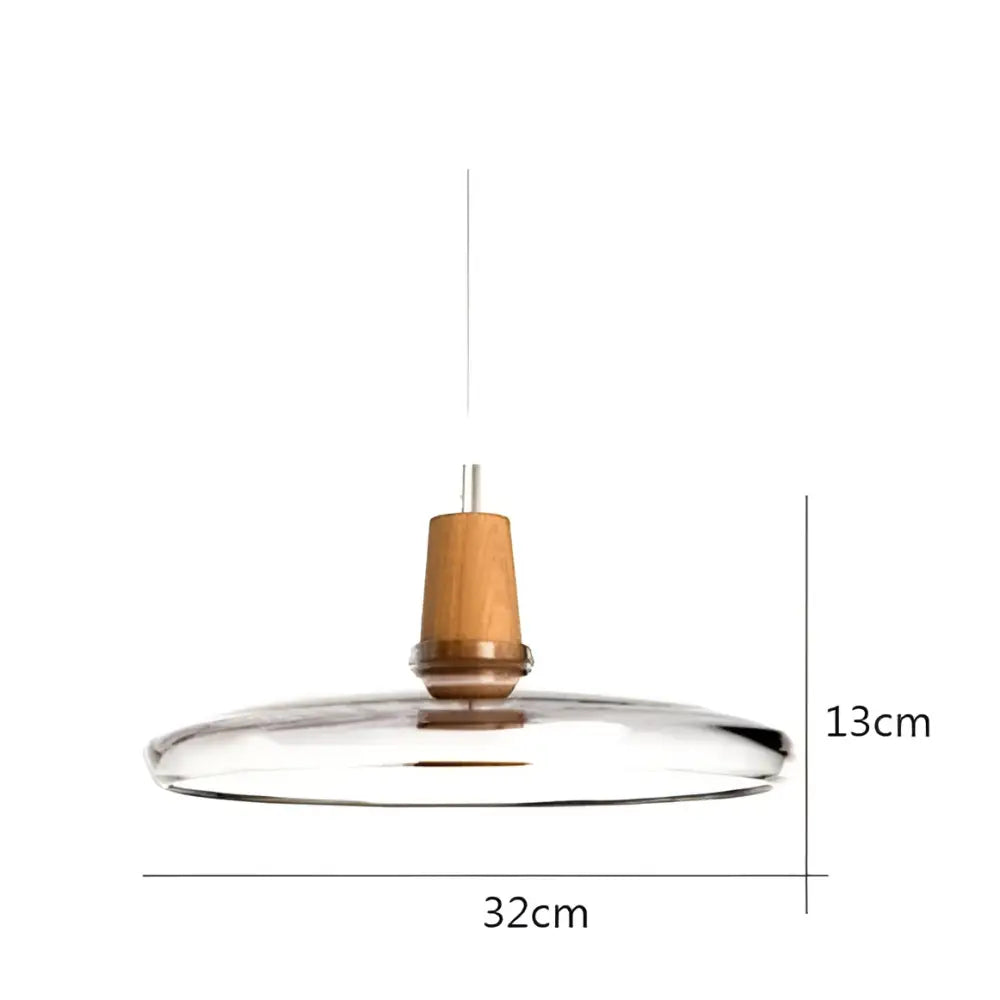Modern glass light fixtures with wood accents – kitchen pendant set