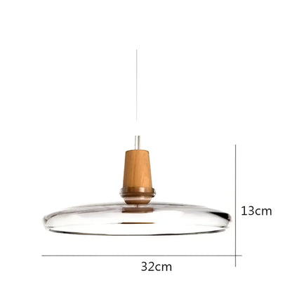 Modern glass light fixtures with wood accents – kitchen pendant set