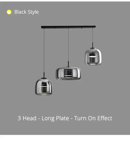 Modern amber nordic glass pendant lamp for kitchen dining room