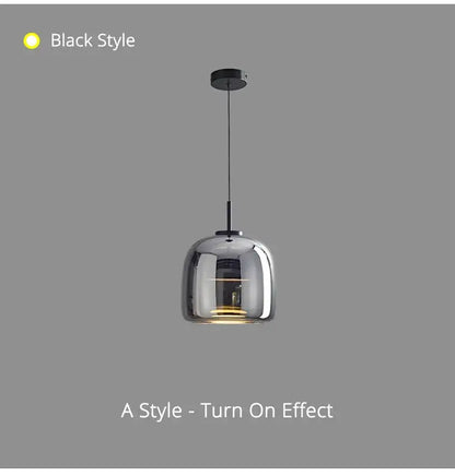 Modern amber nordic glass pendant lamp for kitchen dining room