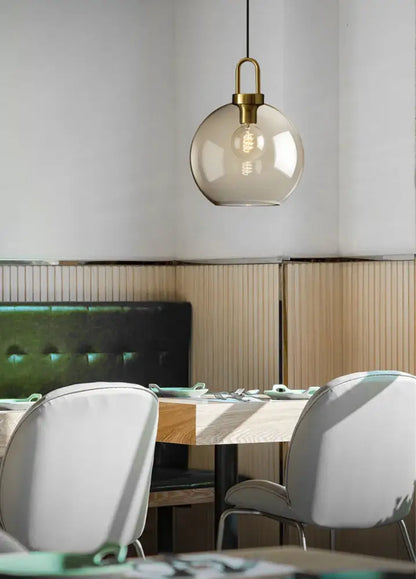 Modern smoked glass and brass pendant light set kitchen dining room