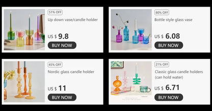 Modern nordic glass ribbed vase set living room decor