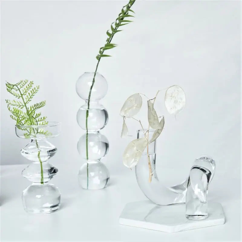 DecorBites™ Modern Nordic Glass Vases Set for Home and Wedding