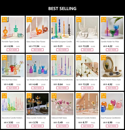 Modern nordic glass ribbed vase set living room decor
