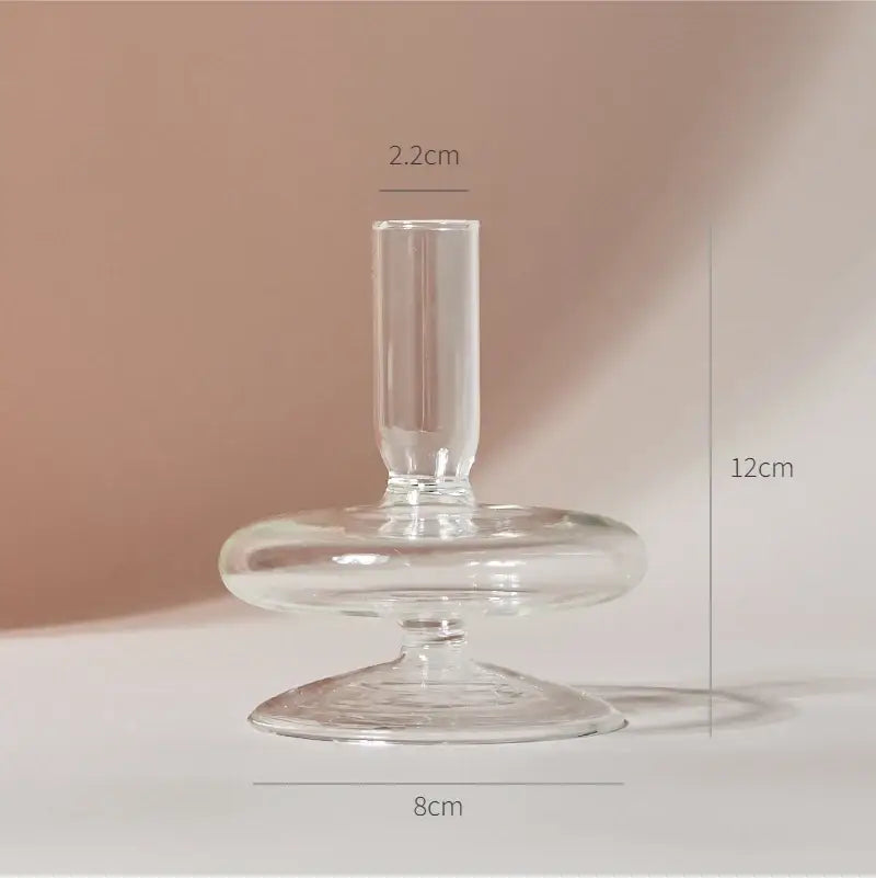 Modern nordic glass ribbed vase set living room decor