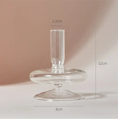 Modern nordic glass ribbed vase set living room decor