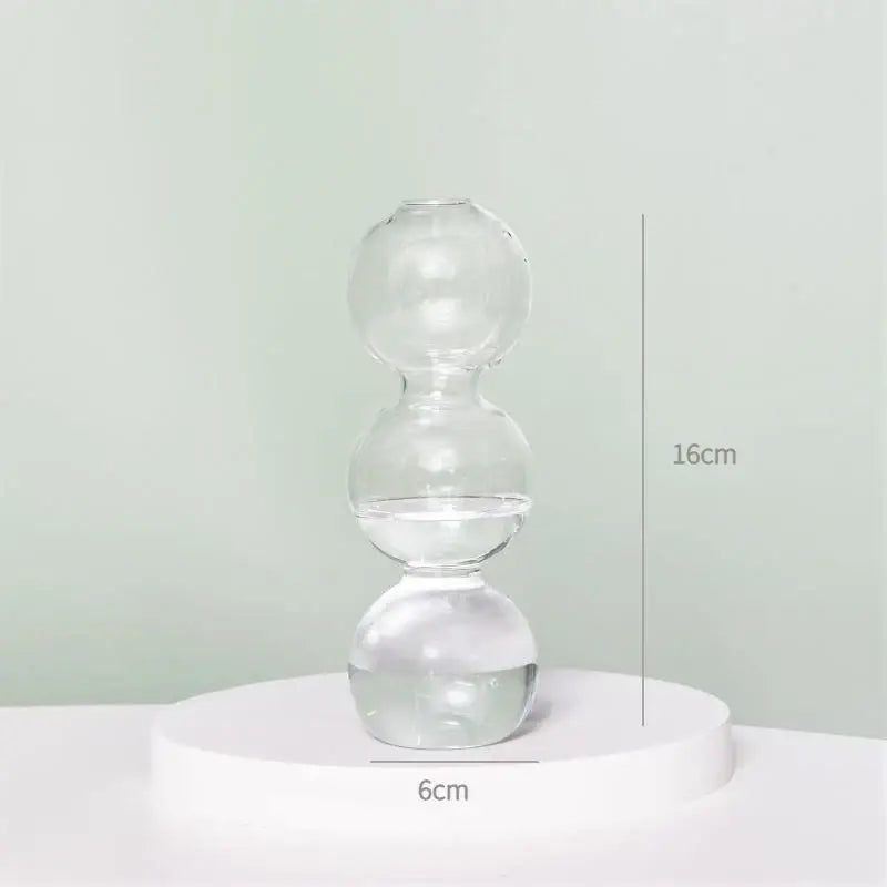 Modern nordic glass ribbed vase set living room decor