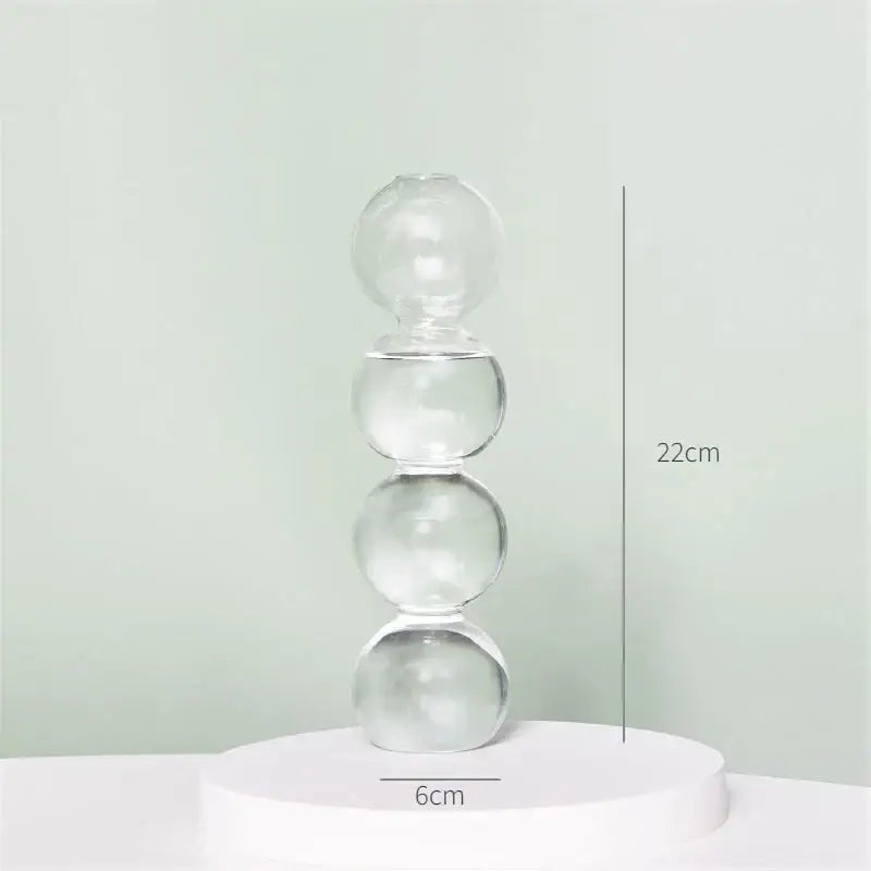 Modern nordic glass ribbed vase set living room decor