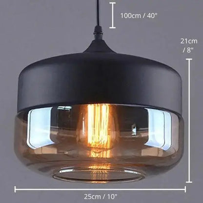 Modern nordic black metal and glass pendant light set kitchen