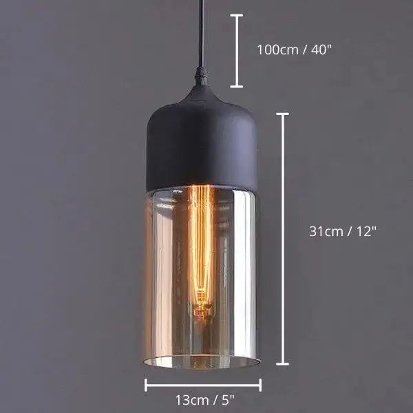 Modern nordic black metal and glass pendant light set kitchen