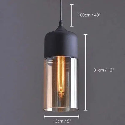 Modern nordic black metal and glass pendant light set kitchen