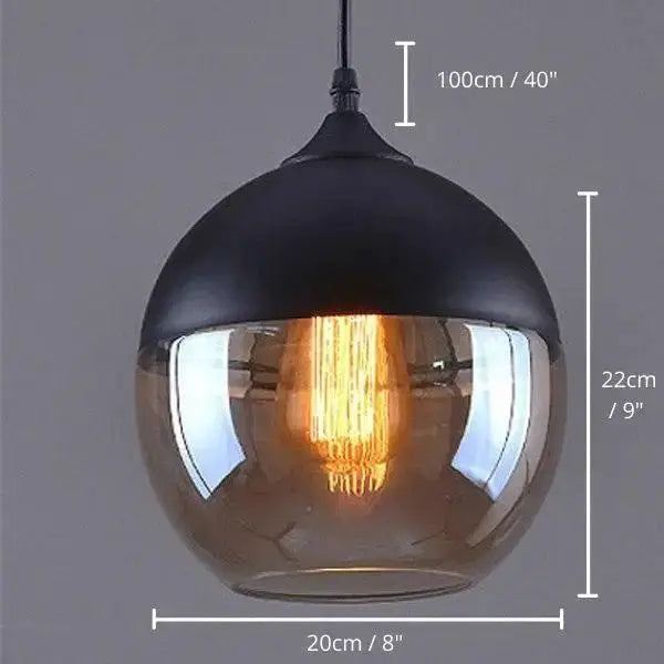 Modern nordic black metal and glass pendant light set kitchen