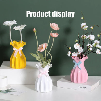 DecorBites™ Modern Nordic Mini White Flower Vase Home Decor